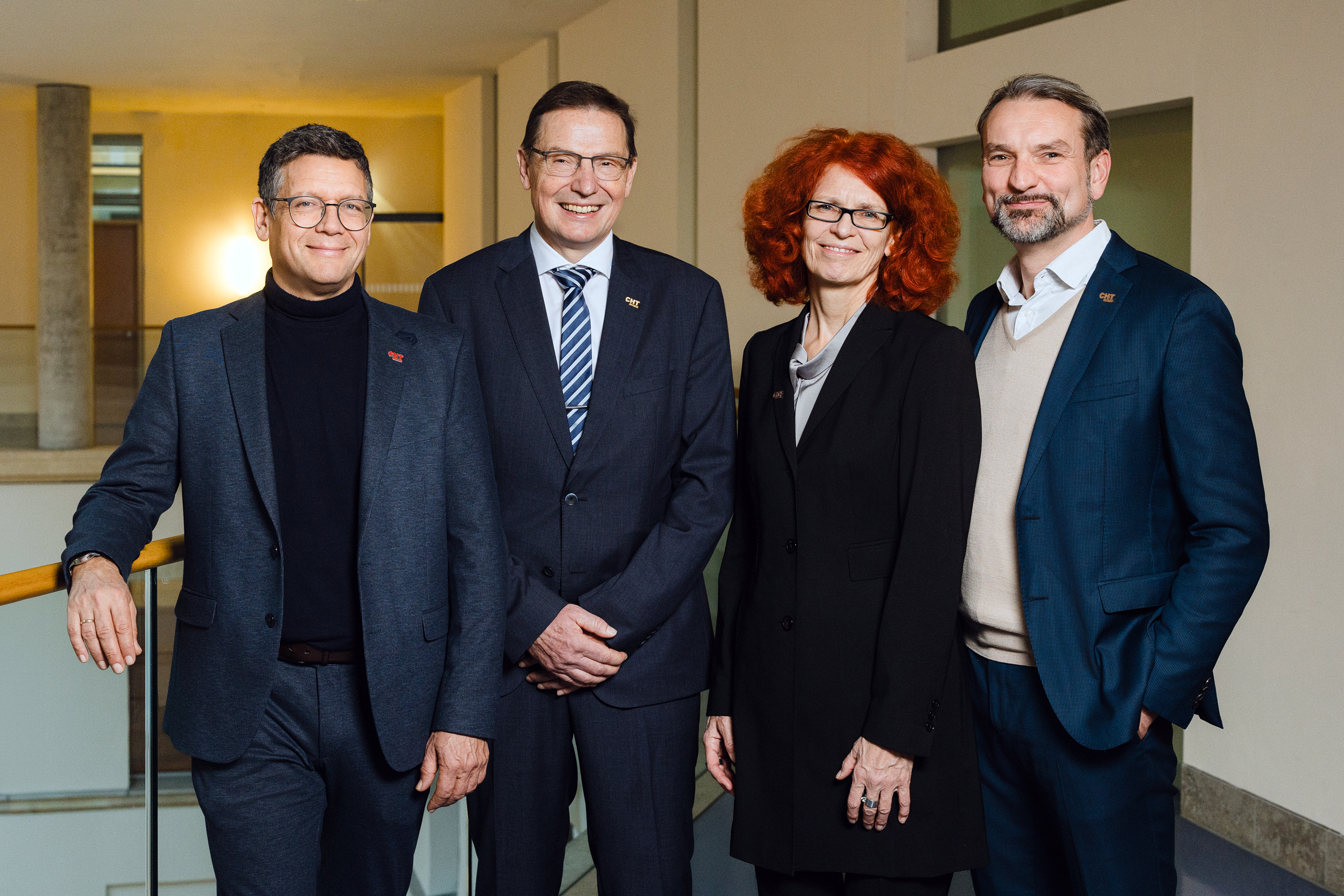 Vier Verantwortliche von CHT Germany GmbH: Dr. Michael Hees, Eric Knehr, Dr. Annegret Vester, Dietmar Hipp