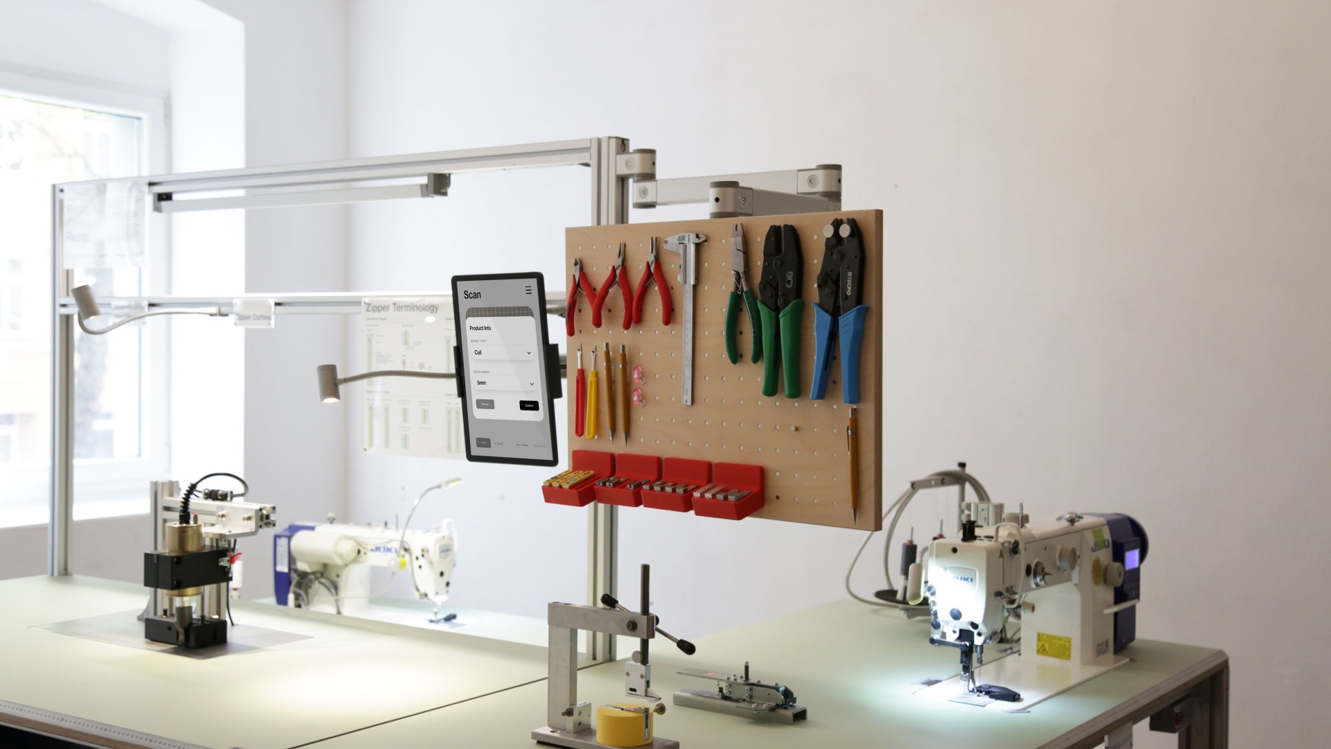 Modulare Reparaturstation mit verschiedenen Werkzeugen